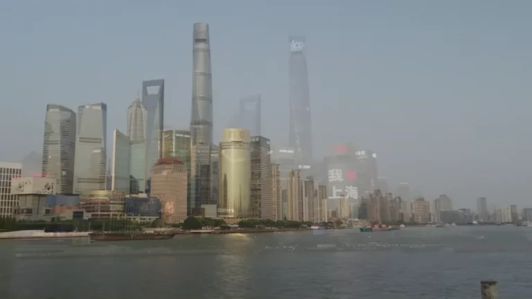 Shanghai skyline across the river, China
