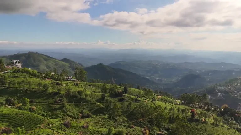 View over green hills and valleys around Munnar, Kerala, India