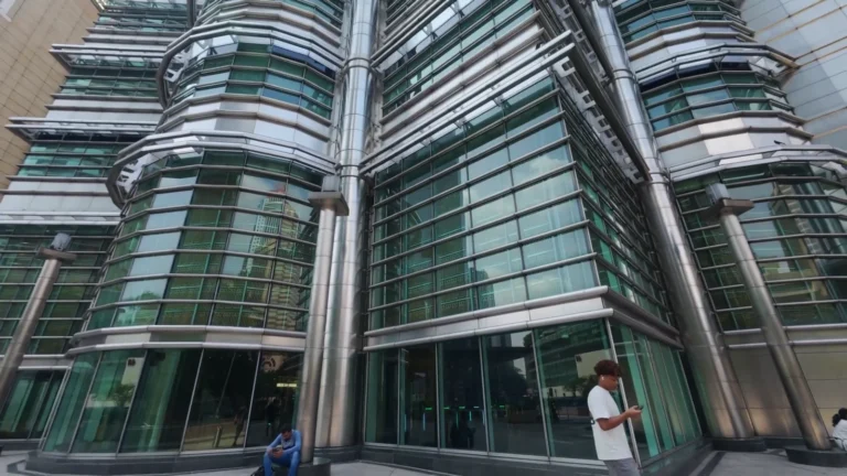 Steel and glass tower facade in Kuala Lumpur, Malaysia