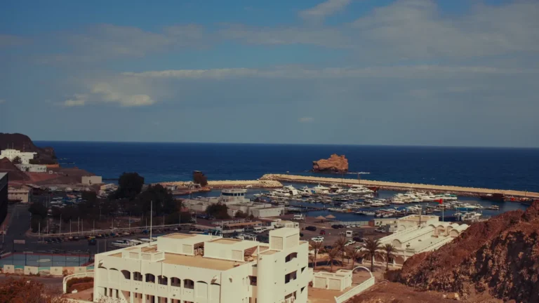 Town and harbour on the coast in Oman