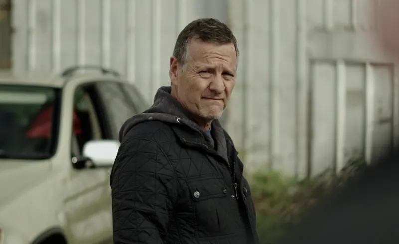 Andy Blithe film still, in a car park