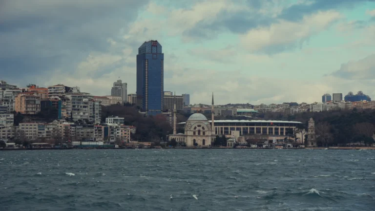 City skyline across the water in Istanbul, Turkey