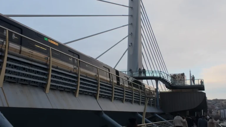 Cable-stayed bridge over the water in Istanbul, Turkey